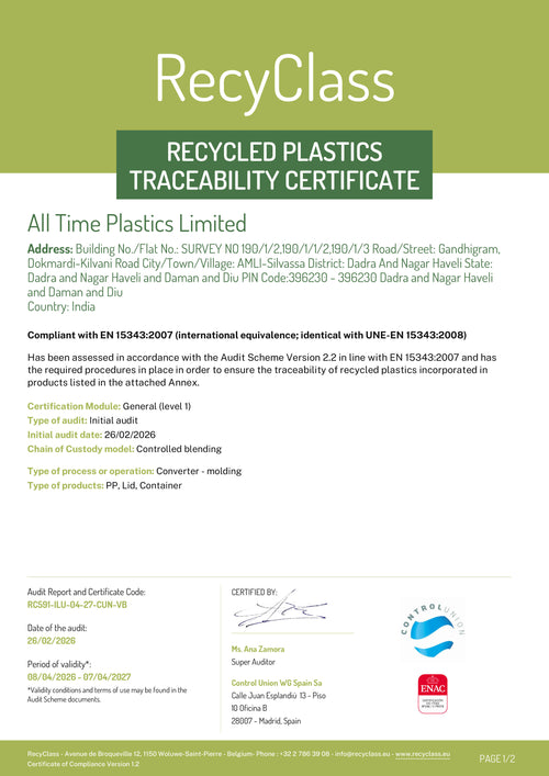 Silvassa RecyClass Certificate