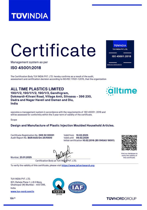 Silvassa ISO 45001 Certificate